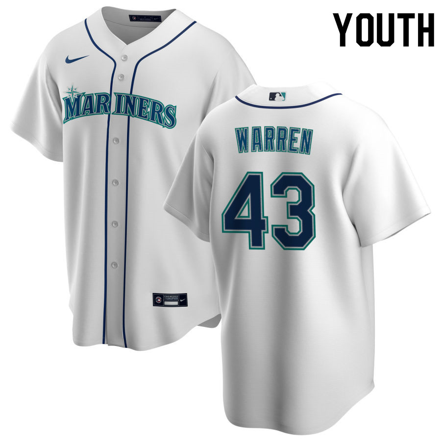 Nike Youth #43 Art Warren Seattle Mariners Baseball Jerseys Sale-White
